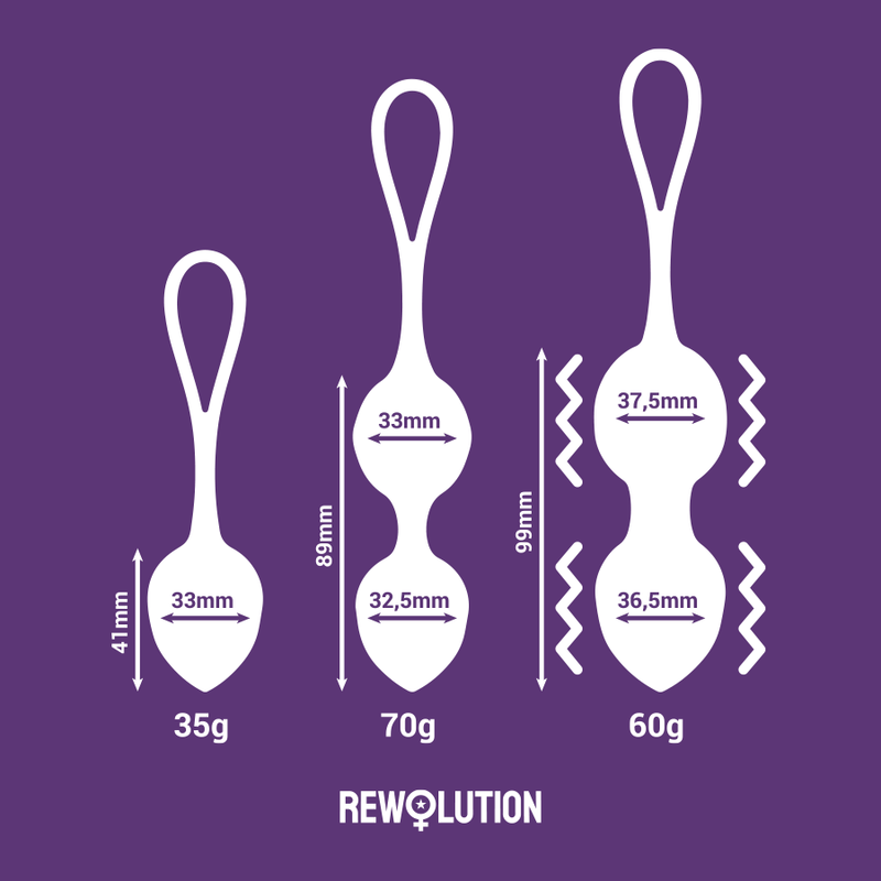 REWOLUTION - REWOBEADS BOLAS VIBRATORIAS CONTROL REMOTO CON TECNOLOGÍA WATCHME