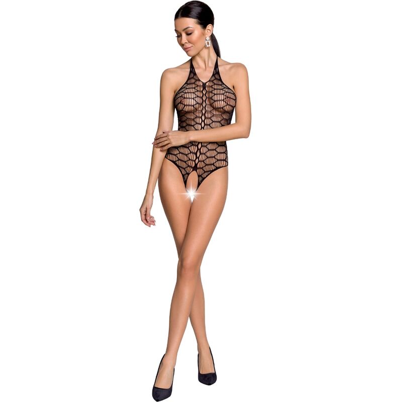 Passion - Mujer BS087 Bodystocking Preto Tamanho Único