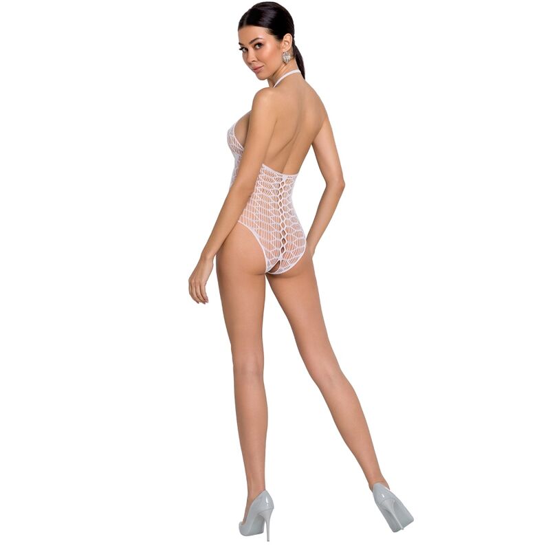 Passion - Mujer BS087 Bodystock Branco Tamanho Único