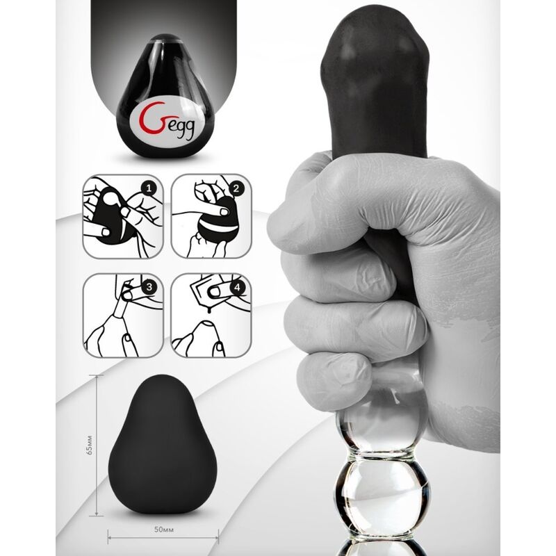 G-VIBE - MASTURBADOR TEXTURADO REUTILIZABLE HUEVO NEGRO