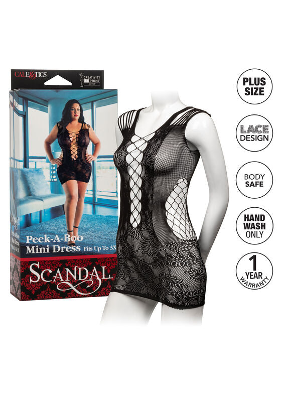 CALEXOTICS - MINI VESTIDO PEEK-A-BOO TALLA GRANDE