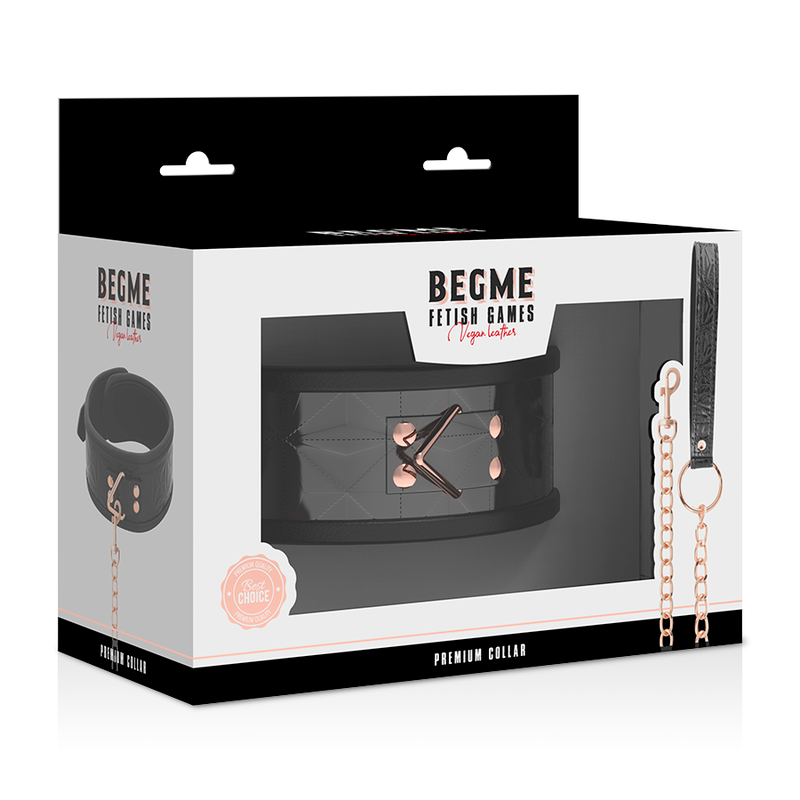 BEGME - COLLAR DE COURO VEGANO PREMIUM EDICIÓN NEGRA