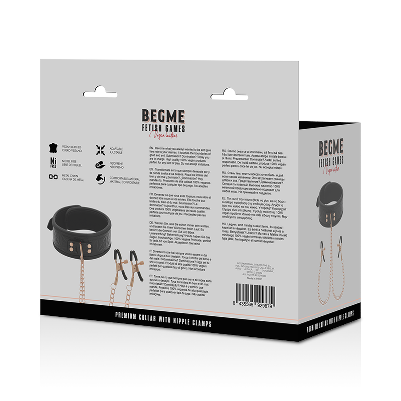 BEGME - BLACK EDITION COLAR COM PINÇAS PARA MAMILOS E FORRO EM NEOPRENE