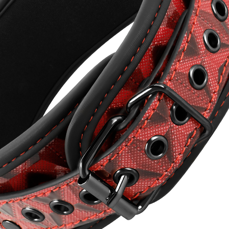 BEGME - COLAR DE COURO VEGANO PREMIUM RED EDITION COM FORRO DE NEOPRENO