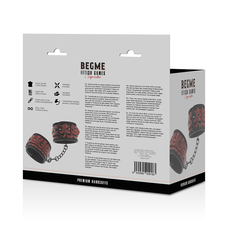 BEGME - ALGEMAS PREMIUM RED EDITION COM FORRO DE NEOPRENO