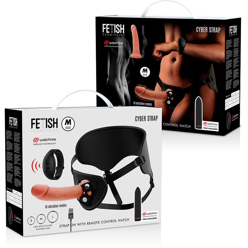 Fetish Submissive Cyber Strap - Arnês Com Dildo E Bala Controle Remoto Tecnologia Watchme M
