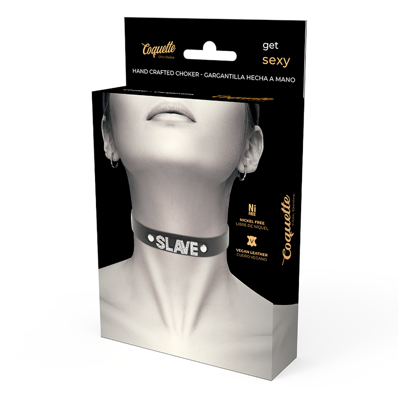 COQUETA CHIC DESIRE - GARGANTILHA DE COURO VEGANO SLAVE