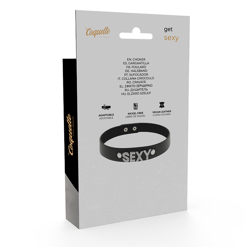 COQUETA CHIC DESIRE - GARGANTILHA SEXY DE COURO VEGANO