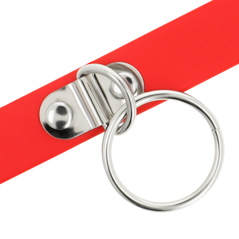 COQUETTE CHIC DESIRE - COLLAR DE CUERO VEGANO ROJO ACCESORIO FETISH MUJER