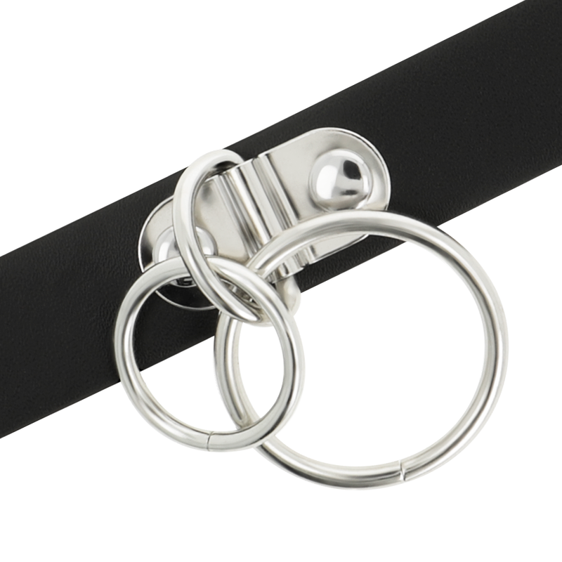COQUETTE CHIC DESIRE - GARGANTILLA DE CUERO VEGANO DE ANILLO DOBLE
