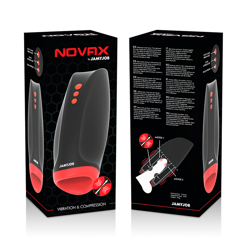 JAMYJOB - MASTURBADOR NOVAX COM VIBRAO E COMPRESO