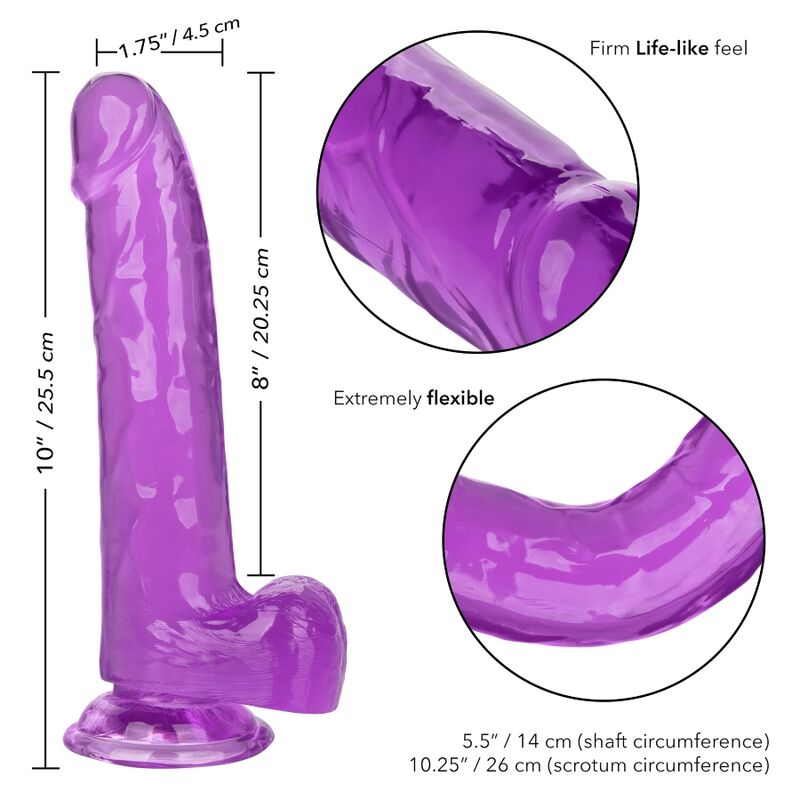 CALEXOTICS - SIZE QUEEN DILDO LILÁS 20.3 CM