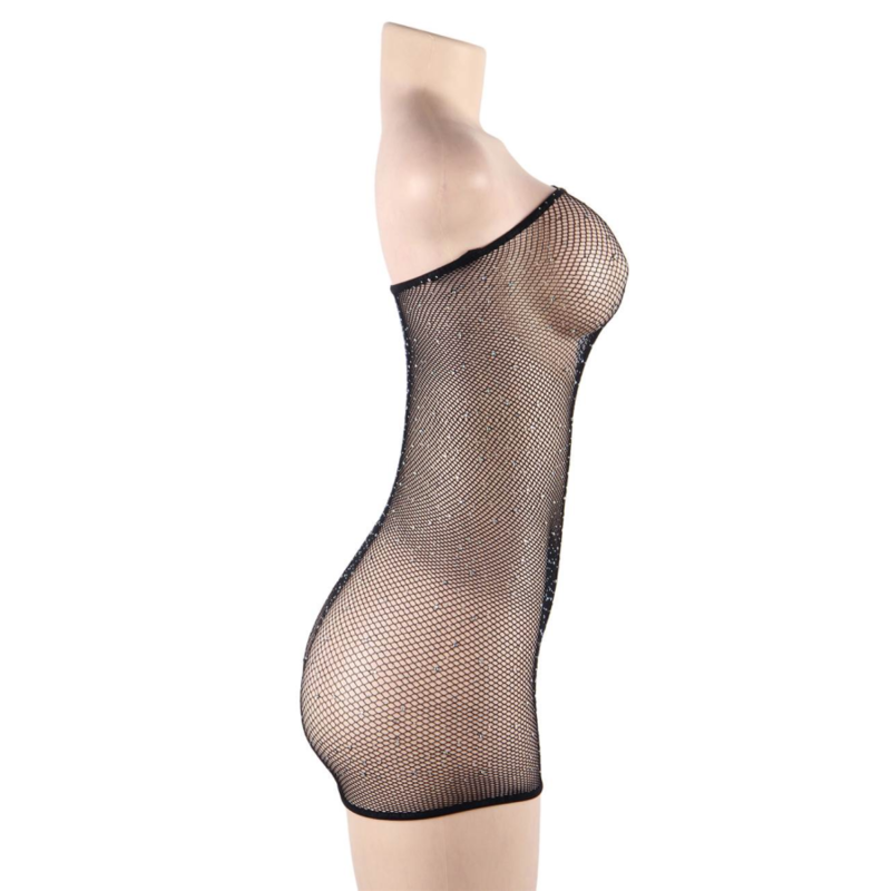 LENCERÍA QUEEN - VESTIDO CORPO REDE COM DIAMANTES S/L