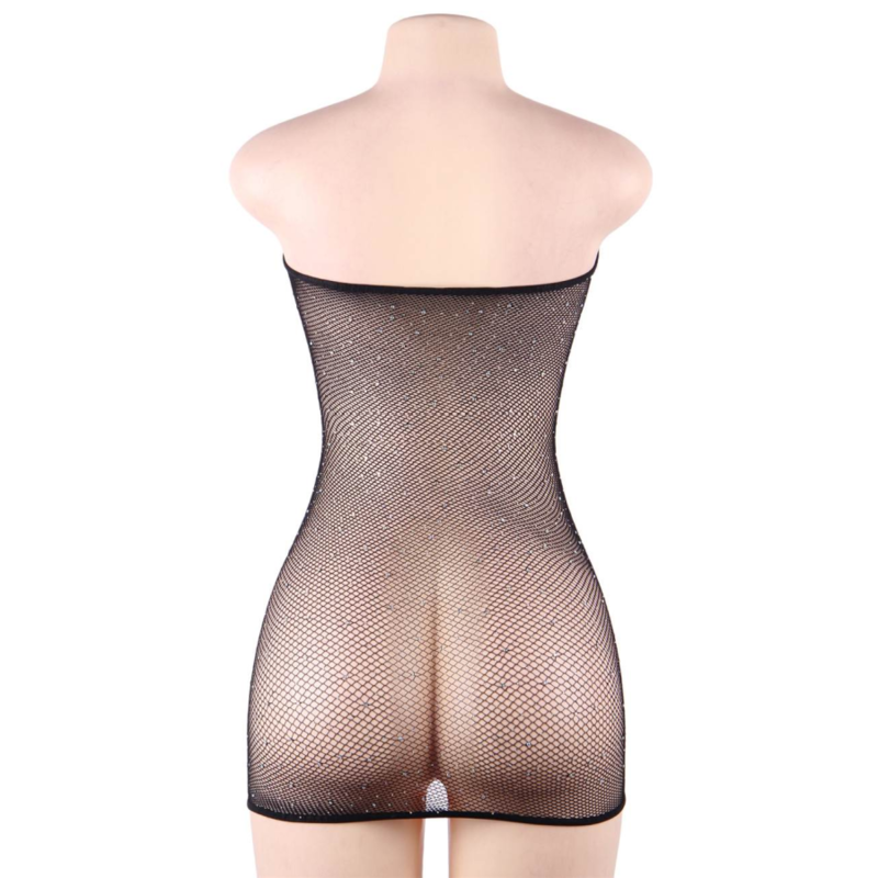 LENCERÍA QUEEN - VESTIDO CORPO REDE COM DIAMANTES S/L