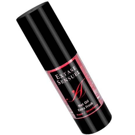 EXTASE SENSUAL - ÓLEO ESTIMULANTE MORANGO VIAGEM CALOR 35 ML - Sex Shop Sexy