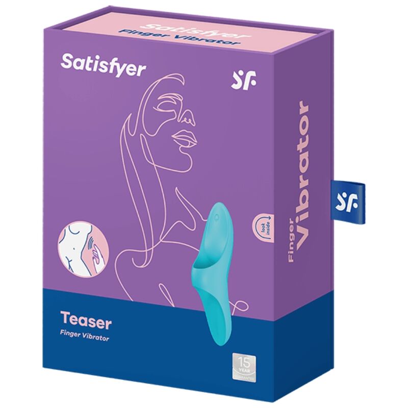 SATISFYER - VIBRADOR DEDO TEASER LUZ AZUL