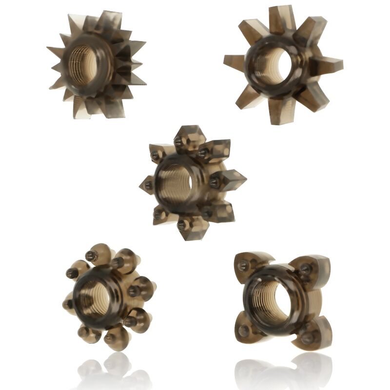 OHMAMA - CONJUNTO DE 5 ANÉIS DE SILICONA PARA TESTÍCULOS Y PÊNIS