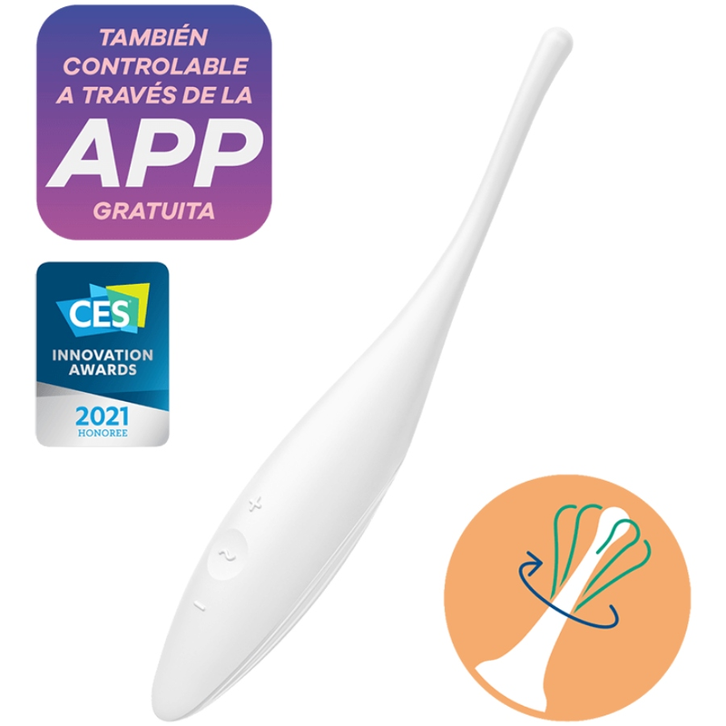 Vibrador Satisfyer Twirling Joy con punta para clítoris, color blanco