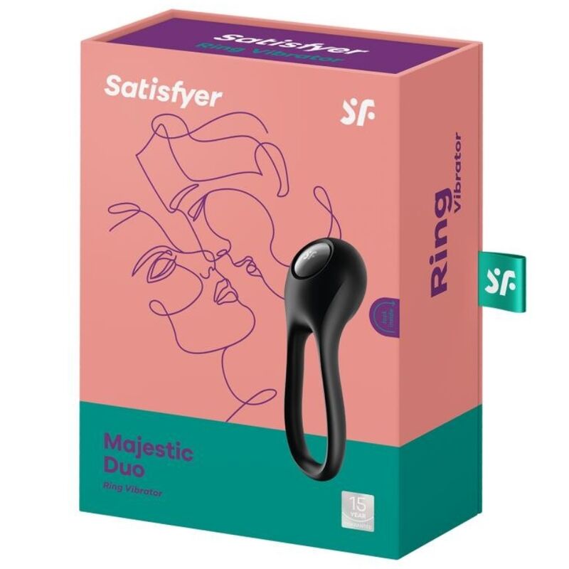 SATISFYER - VIBRADOR MAJESTIC DUO RING NEGRO