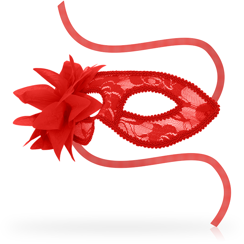OHMAMA - MÁSCARAS MÁSCARAS CON ENCAJE Y FLOR ROJA