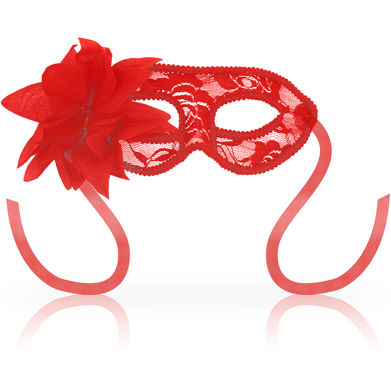 OHMAMA - MÁSCARAS MÁSCARAS CON ENCAJE Y FLOR ROJA