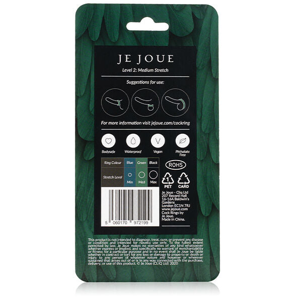 JE JOUE - ANEL DE SILICONA VERDE CHOKE MÉDIO
