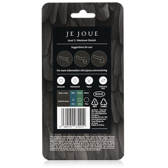 JE JOUE - ANILLO DE GALLO DE SILICONA DE ESTIRAMIENTO MÁXIMO - NEGRO