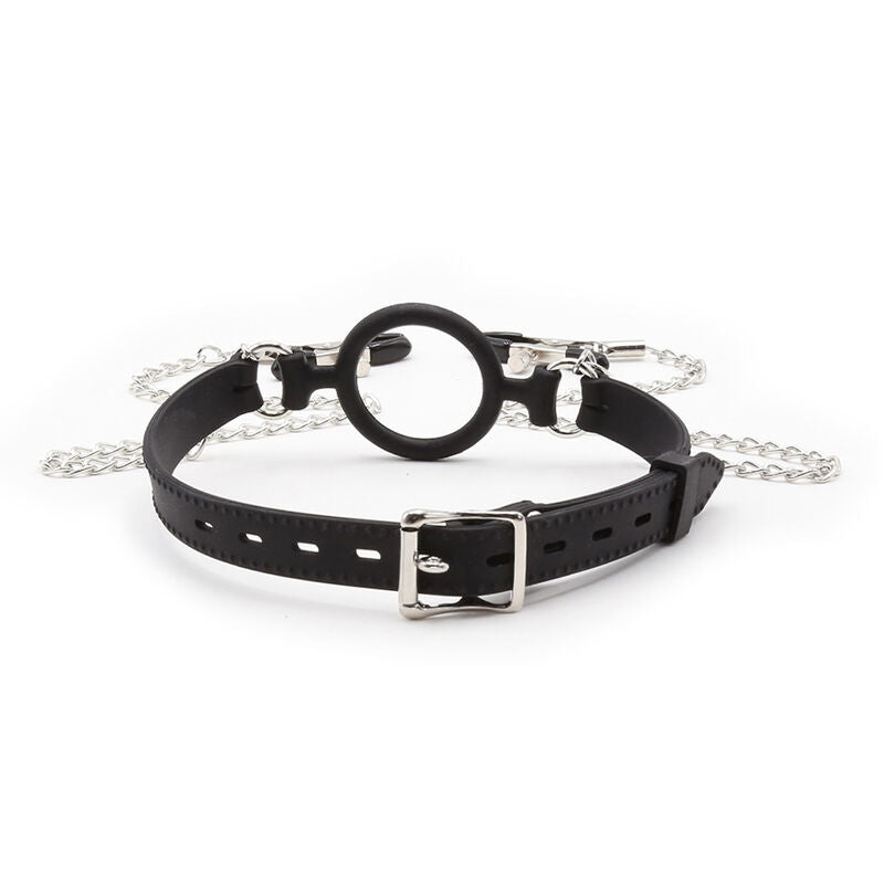 OHMAMA FETISH - MORDAZA CON CADENAS Y PINZAS PARA PEZONES