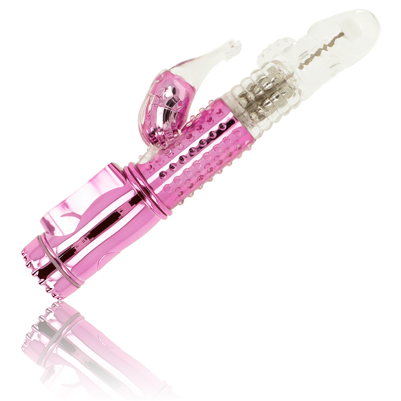 OHMAMA - VIBRADOR COM ROTAÇÃO E ESTIMULADOR CLITORIANO