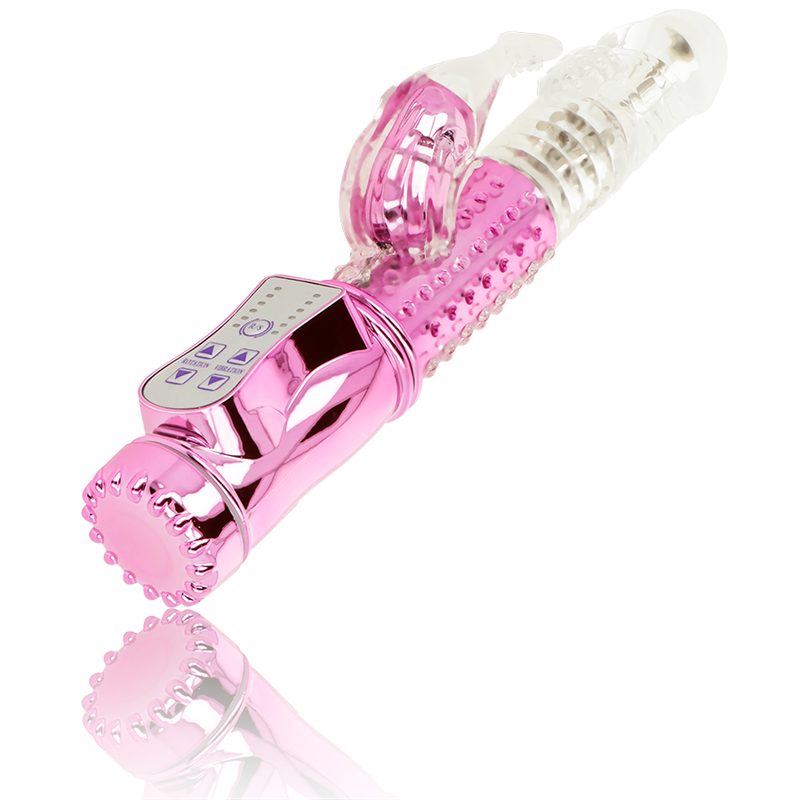 OHMAMA - VIBRADOR COM ROTAÇÃO E ESTIMULADOR CLITORIANO