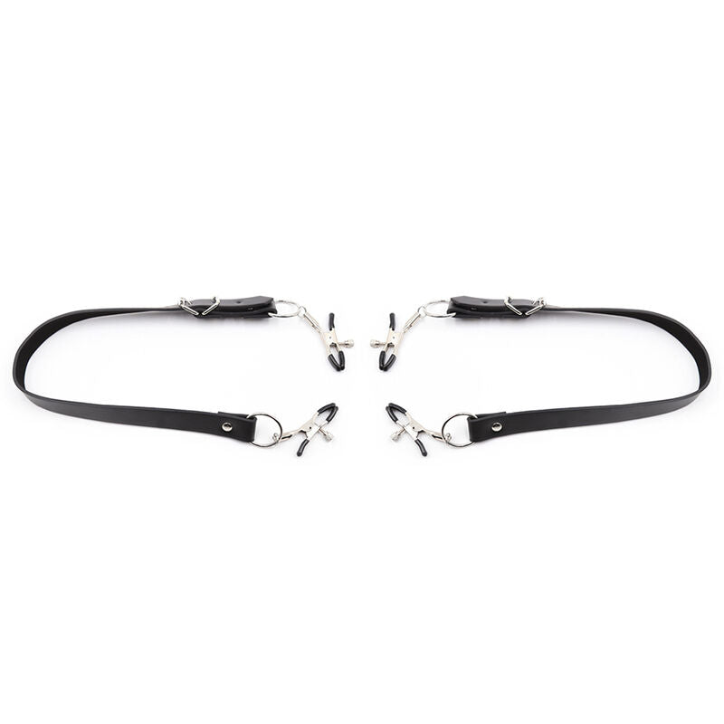 OHMAMA FETISH - TIRAS DE BONDAGE PARA PERNAS COM PINÇAS PARA CLITÓRIS