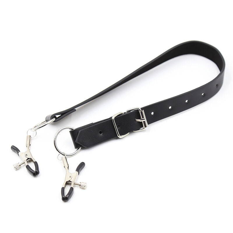 OHMAMA FETISH - TIRAS DE BONDAGE PARA PERNAS COM PINÇAS PARA CLITÓRIS
