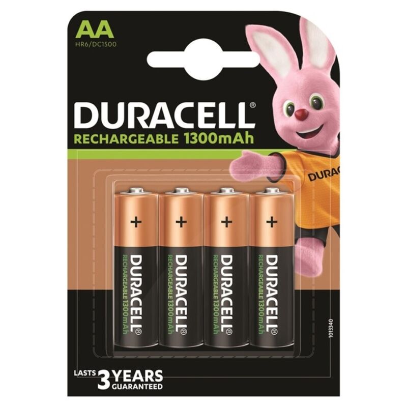 DURACELL - BATERIA RECARREGVEL HR6 AA 1300mAh 4 UNIDADES