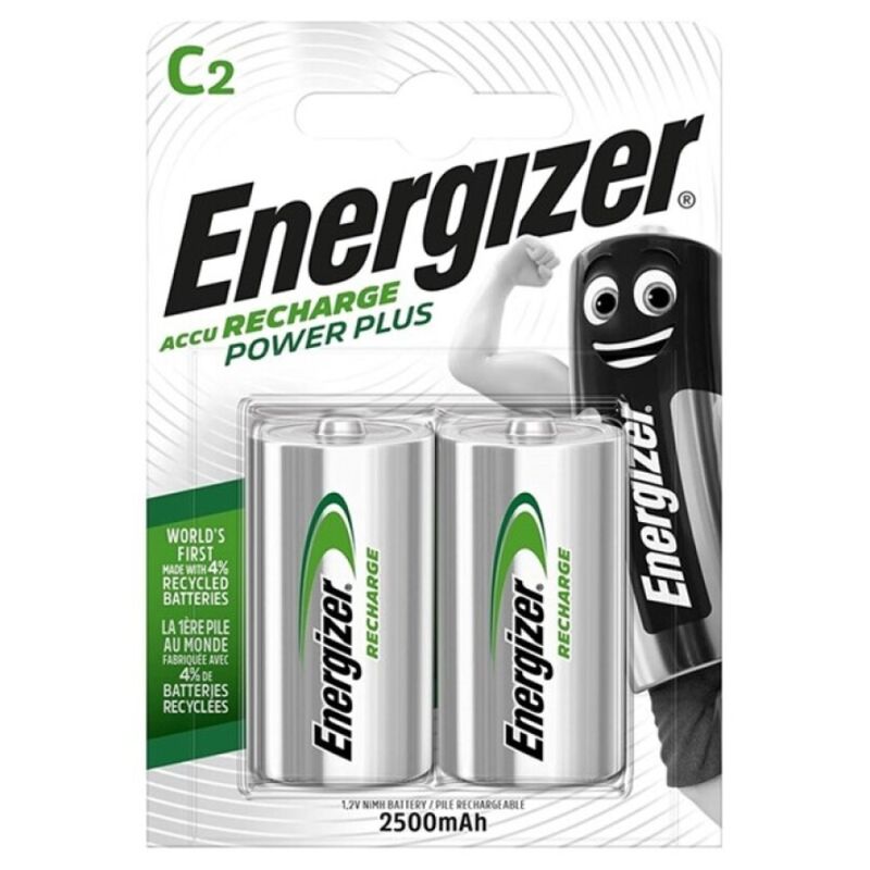 Energizer - Batería Recarregável Power Plus HR14 C 2500mAh 2 Unidades