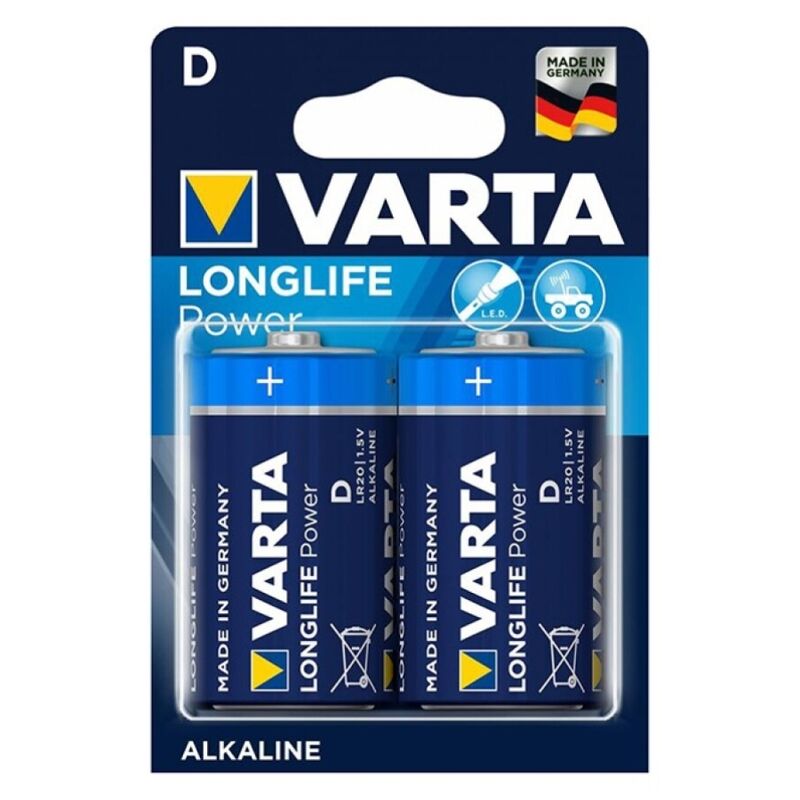 Varta Longlife Potência Alcalina D LR20 2 Unidades