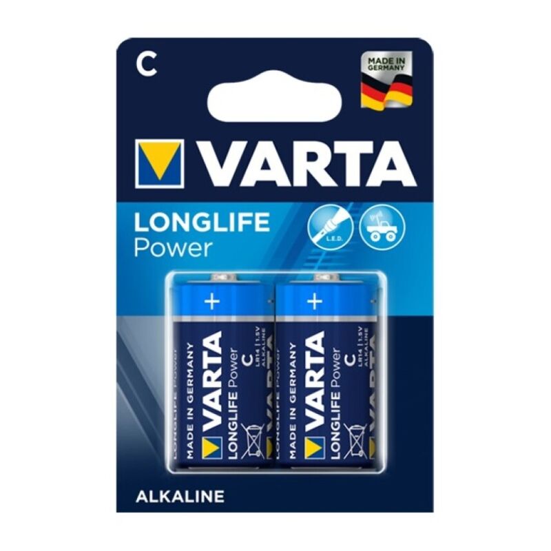 VARTA - LARGA VIDA POTÊNCIA ALCALINA BATERIA C LR14 2 UNIDADES