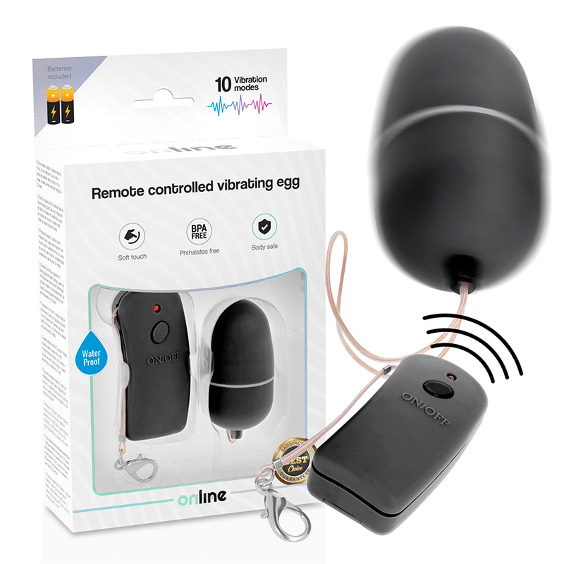 ONLINE - OVO VIBRADOR COM CONTROLO REMOTO PRETO