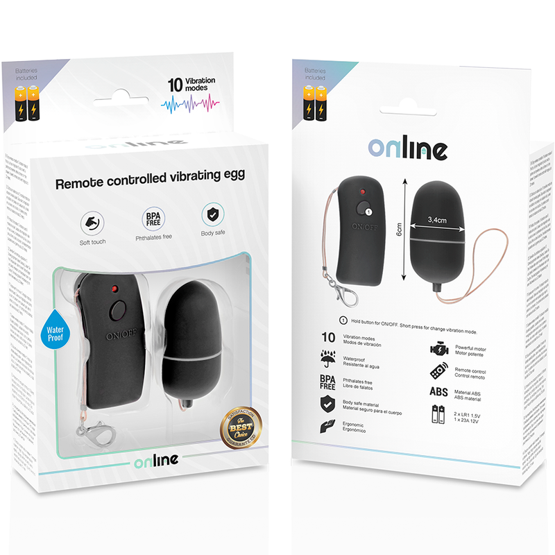 ONLINE - OVO VIBRADOR COM CONTROLO REMOTO PRETO