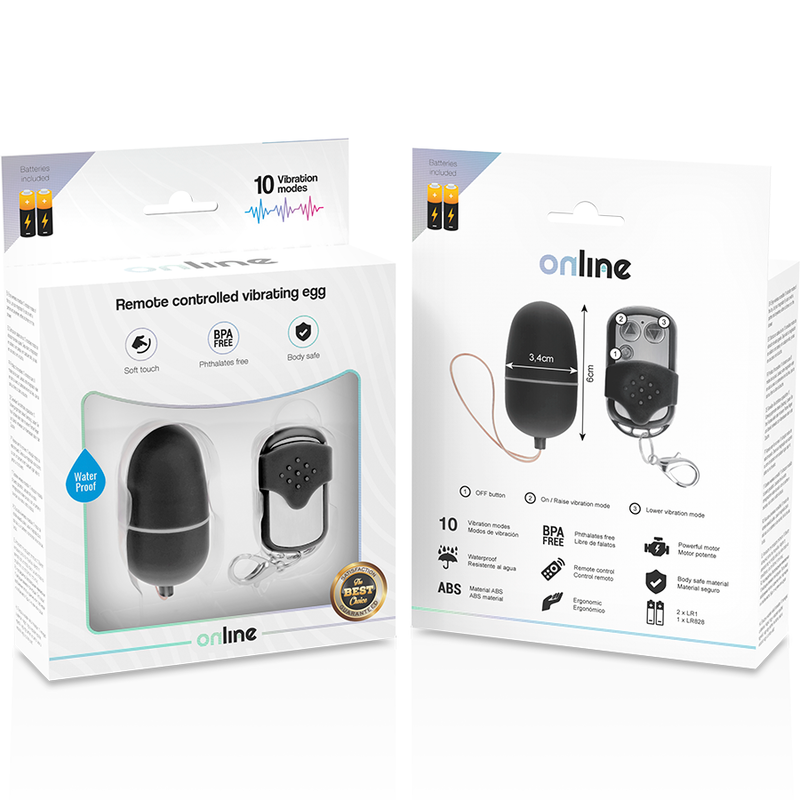 Online - Ovo Vibrante Com Controle Remoto M Preto