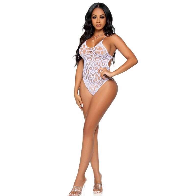 LEG AVENUE - TEDDY DE ENCAJE CON VOLUMEN SIN COSTURAS - BRANCO