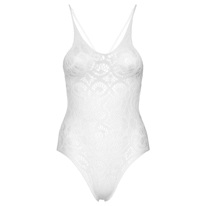 LEG AVENUE - TEDDY DE ENCAJE CON VOLUMEN SIN COSTURAS - BRANCO