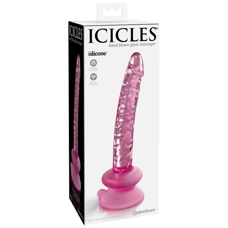 ICICLES - N. 86 DILDO EM VIDRO COM VENTOSA