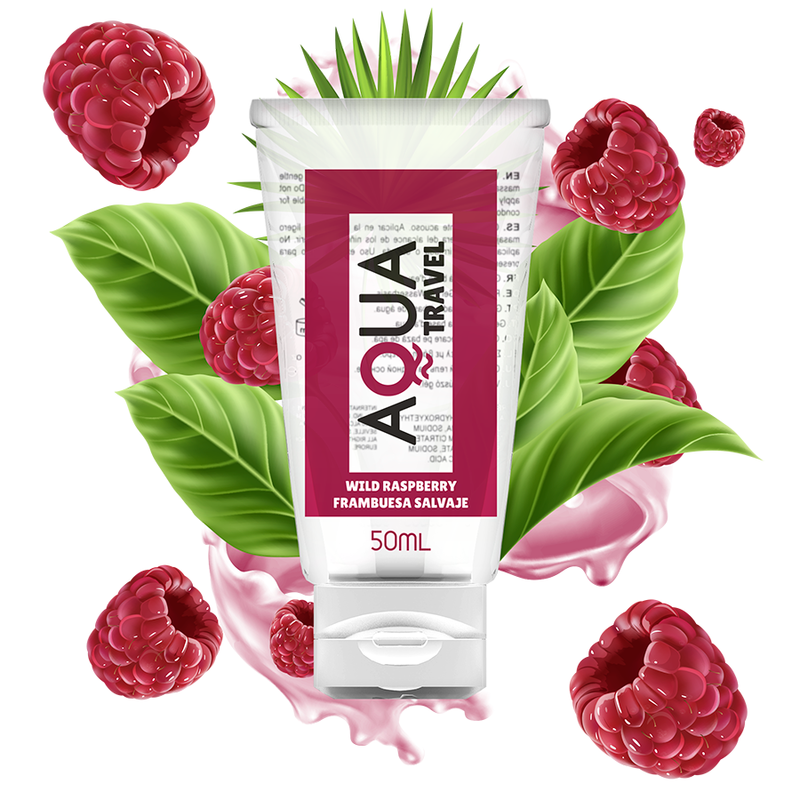 AQUA TRAVEL - LUBRIFICANTE A BASE DE ÁGUA AQUA TRAVEL SABOR DE FRAMBOESA SELVAGEM - 50 ML