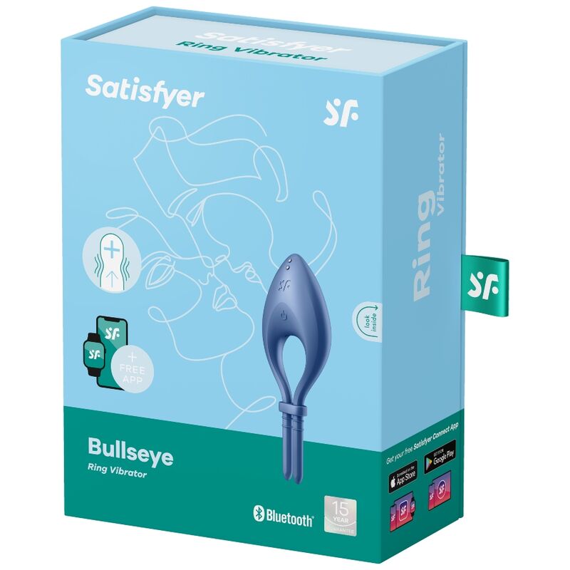 Satisfyer - Aplicativo Vibrador De Anel Bullseye Azul