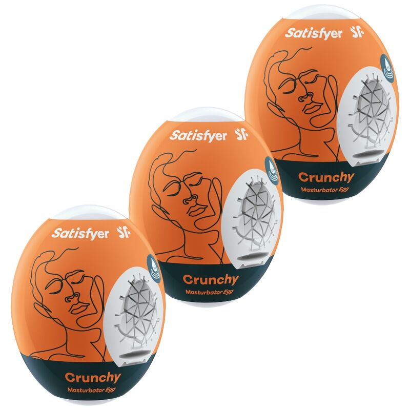 SATISFYER - 3 OVOS MASTURBADORES CRUNCHY