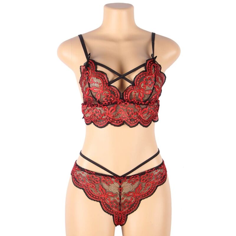 SUBBLIME - CONJUNTO DUAS PEÇAS TOP E CUECA EM RENDA S/M