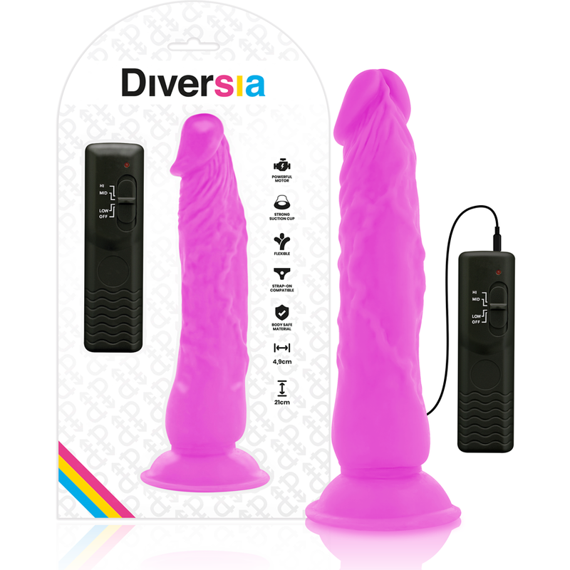 Diversia - Flexível Vibrao Vibrante Roxo 21 Cm -O- 4.9 Cm