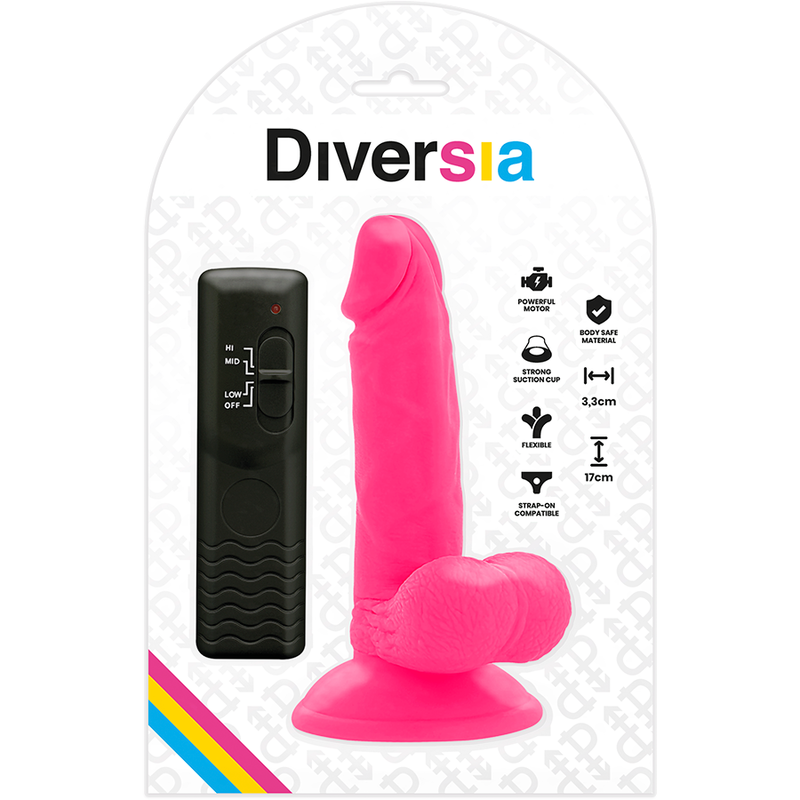 Diversia - Flexível Vibrao Vibrao Rosa 17 Cm -O- 3.3 Cm