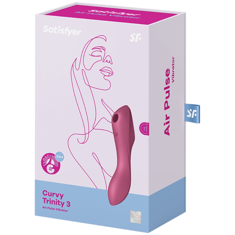SATISFYER - VIBRADOR DE PULSO DE AR ​​CURVY TRINITY 3 VERMELHO