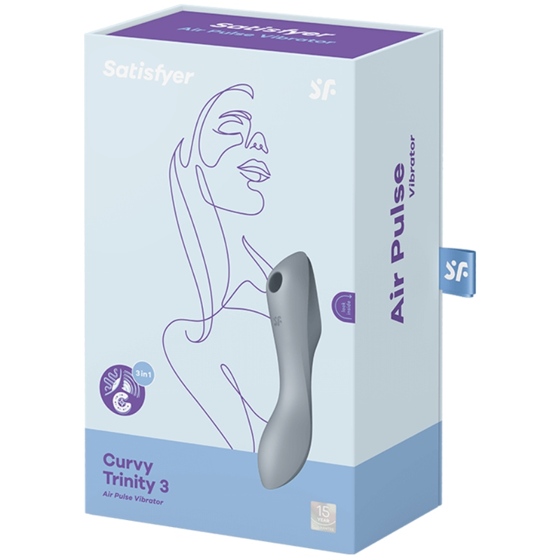 SATISFYER - VIBRADOR DE PULSO DE AR ​​CURVY TRINITY 3 CINZA